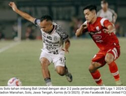 Persis Solo tahan imbang Bali United dengan skor 2-2